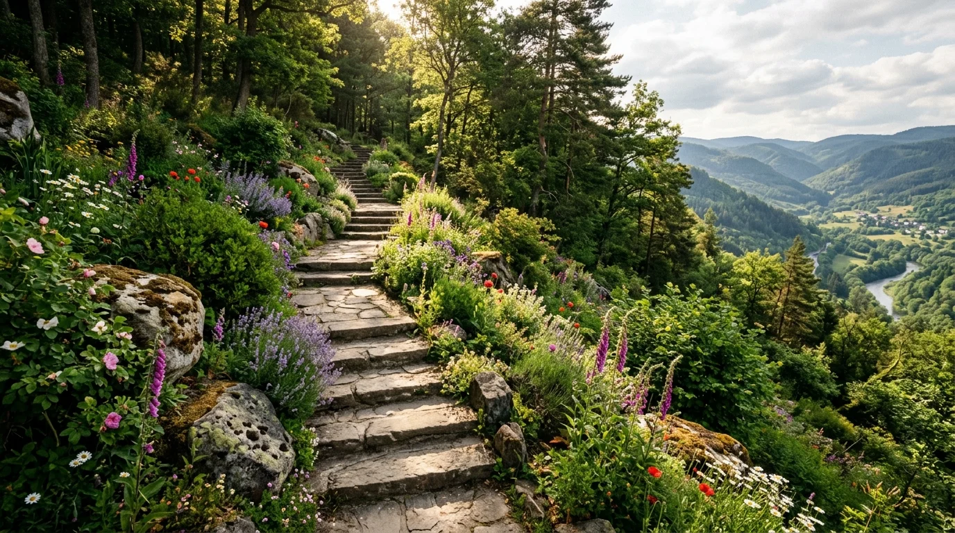 Rock and Groundcover Slope